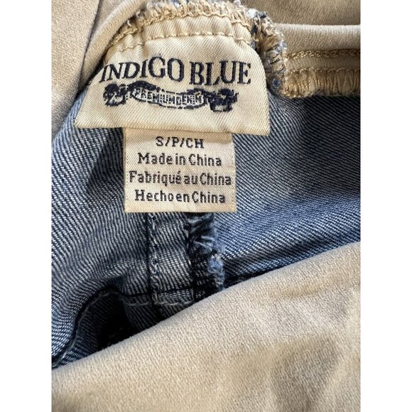 Indigo Blue Womens Maternity Jeans~Sz Small~Blue Distressed Secret Belly L14 38 - Picture 7 of 9